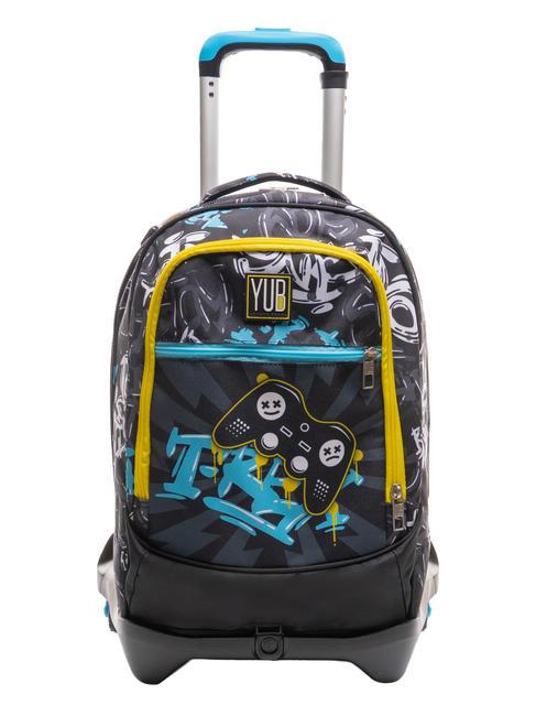 YUB STREETDOODLES 3WD 3-in-1-Trolley-Rucksack, abnehmbar Schwarz - Rucksäcke mit Trolleyfunktion