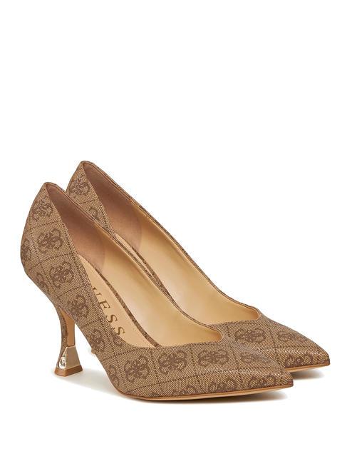 GUESS BYNOW2 Allover-Logo-Pumps Beige / Braun - Damenschuhe