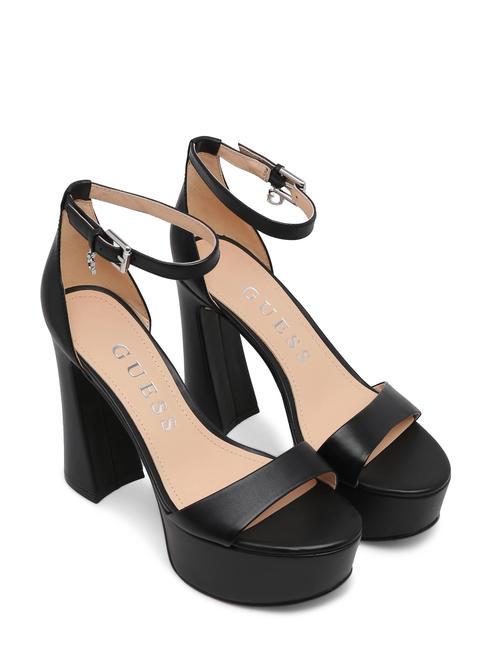 GUESS IDAS Hohe Ledersandalen SCHWARZ - Damenschuhe