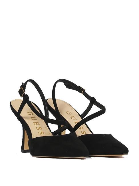 GUESS SHAPLY Suede Dekolleté-Sandalen aus Leder SCHWARZ - Damenschuhe