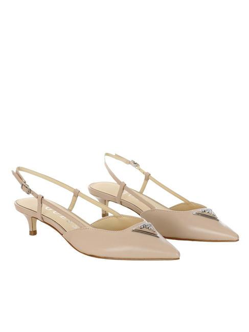 GUESS JESSON Slingback-Pumps aus Leder Taupe - Damenschuhe