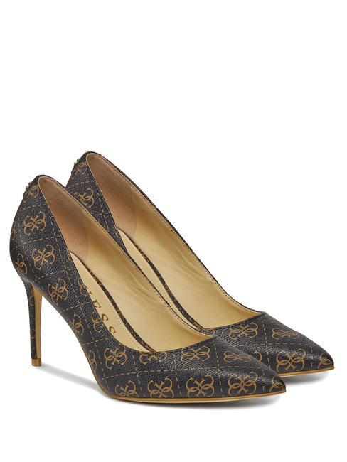 GUESS RICA9 Hohe Pumps mit Logo-Print braun ocker - Damenschuhe