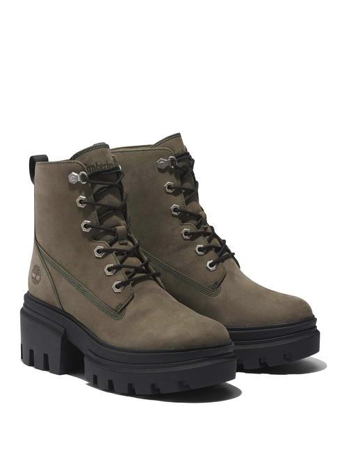 TIMBERLAND EVERLEIGH  Stiefeletten aus Leder tiefe Flechte grn - Damenschuhe