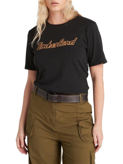 TIMBERLAND LOGO TEXTURE  Baumwoll t-shirt SCHWARZ - T-Shirts und Tops für Damen