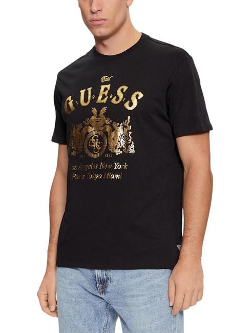 GUESS GOLD CREST Baumwoll t-shirt jetbla - Herren-T-Shirts