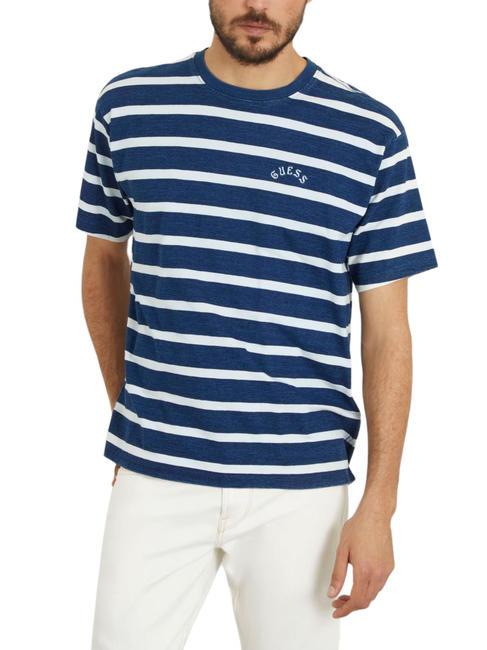 GUESS INDIGO STRIPED Jersey-T-Shirt blau-indigo/weiß st - Herren-T-Shirts