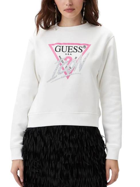 GUESS ICON Sweatshirt mit Rundhalsausschnitt purweiß - Sweatshirts Damen