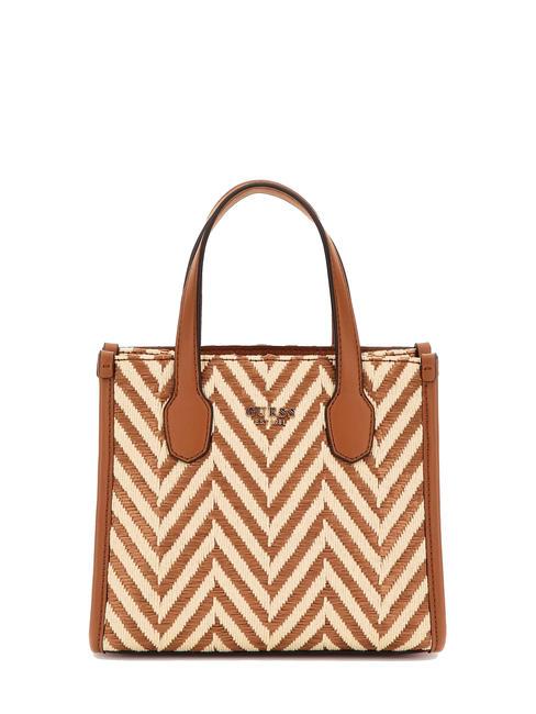 GUESS SILVANA 2 Mini-Basttasche mit Schultergurt COGNAC - Damentaschen