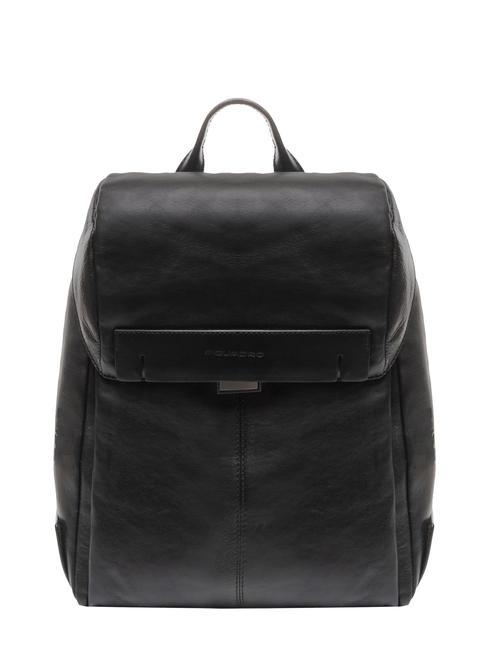 PIQUADRO PYRAMID Lederrucksack für PC 14 " Schwarz - PC-Rucksäcke