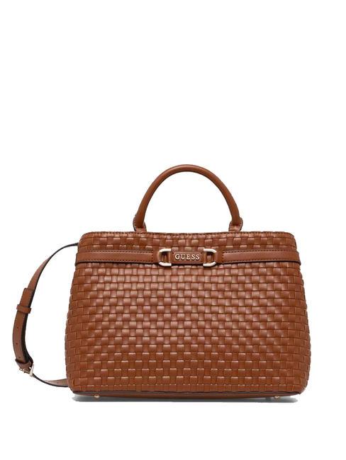 GUESS MAJKA Gewebte Tasche mit Schultergurt COGNAC - Damentaschen