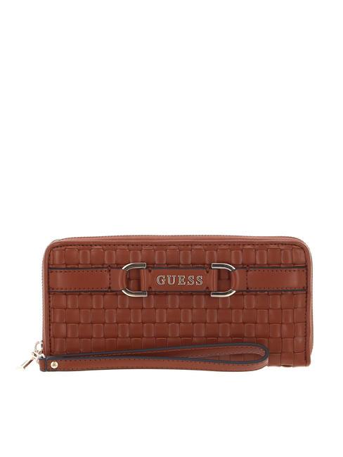 GUESS MAJKA Portemonnaie mit umlaufendem Reißverschluss COGNAC - Brieftaschen Damen