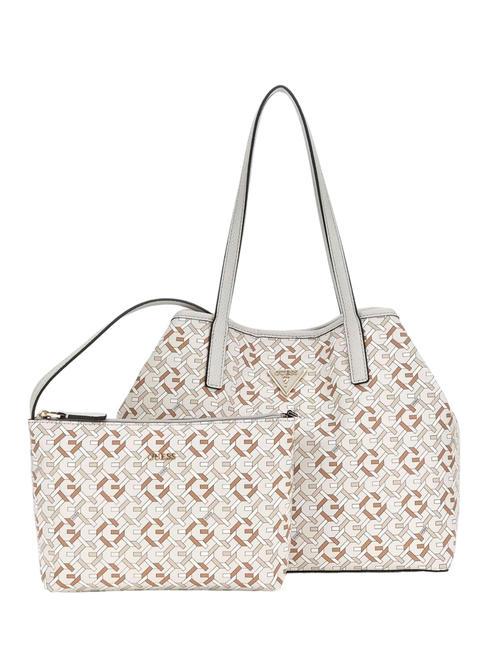 GUESS VIKKY  Schultertasche Graues Multi-Logo - Damentaschen