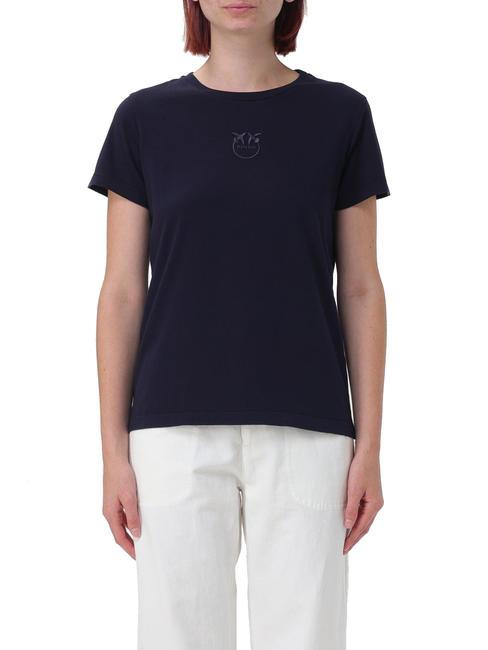 PINKO BUSSOLOTTO Baumwoll t-shirt blau-totale Sonnenfinsternis - T-Shirts und Tops für Damen