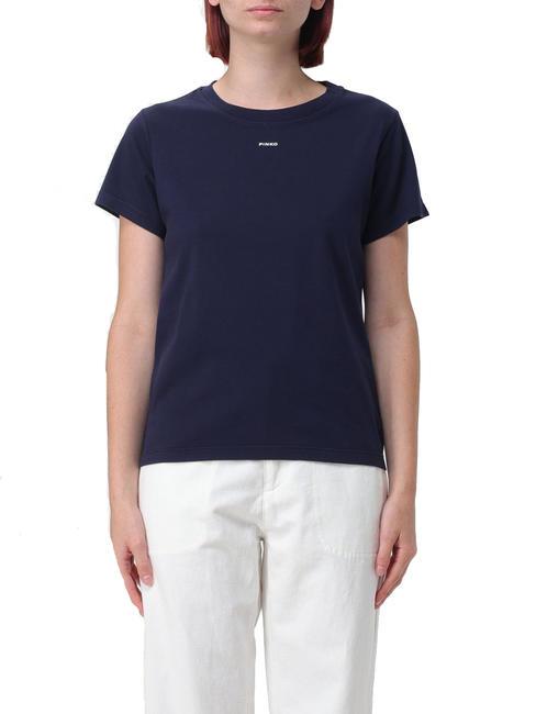 PINKO BASICO  Baumwoll t-shirt blau-totale Sonnenfinsternis - T-Shirts und Tops für Damen