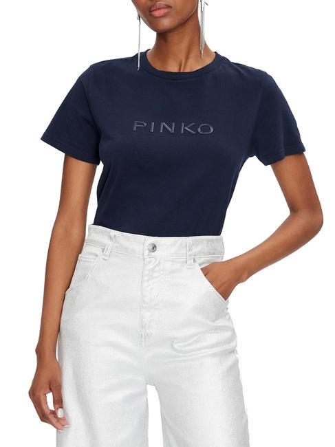 PINKO START Baumwoll t-shirt blau-totale Sonnenfinsternis - T-Shirts und Tops für Damen