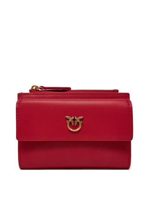 PINKO COMPACT  Damenbrieftasche rot-antikgold - Brieftaschen Damen