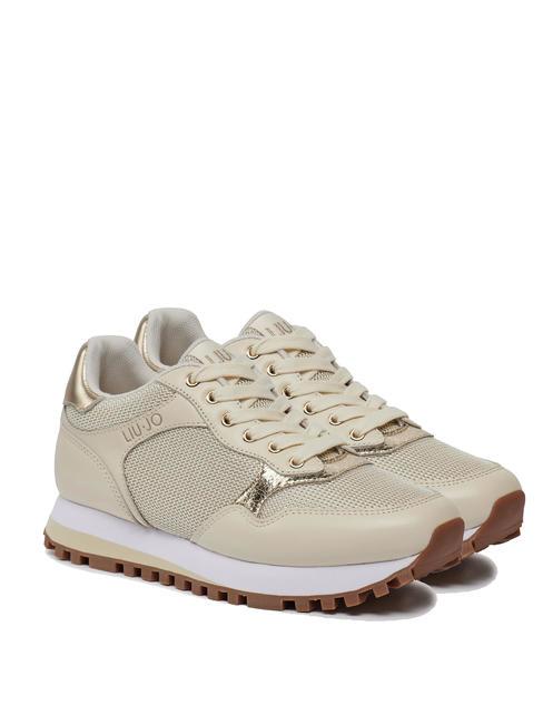 LIUJO LIU JO WONDER 39 Sneakers aus Leder und Mesh Elfenbein - Damenschuhe