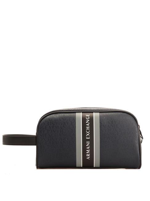 ARMANI EXCHANGE LOGO Trousse mit Kontrast Marine/Mirage-Grau - Beauty-Case