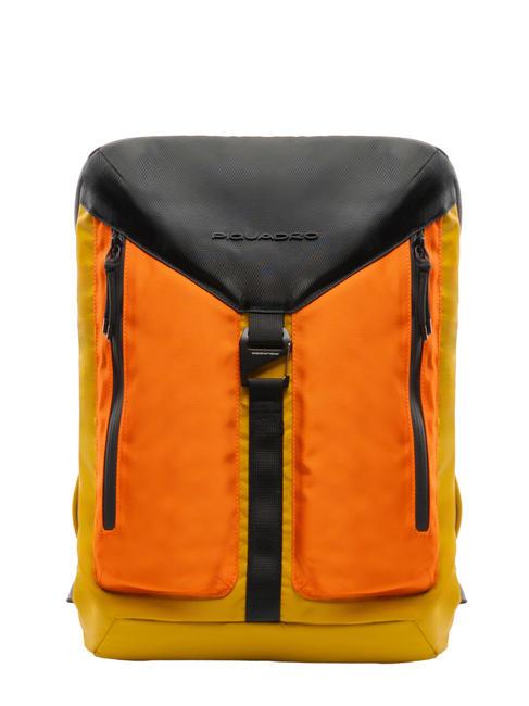 PIQUADRO SPIKE Laptop-Rucksack aus recyceltem Nylon 13" Gelb - PC-Rucksäcke