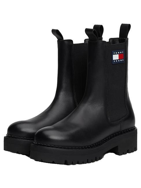 TOMMY HILFIGER TOMMY JEANS Urban Chelsea Stiefeletten aus Leder SCHWARZ - Damenschuhe