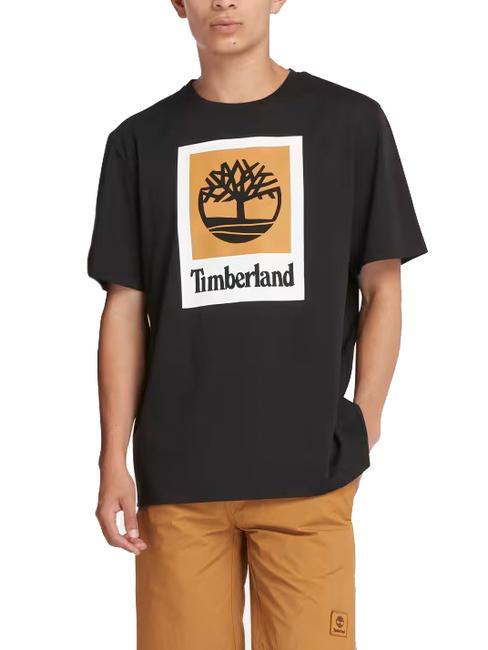 TIMBERLAND STACK LOGO Baumwoll t-shirt SCHWARZ - Herren-T-Shirts