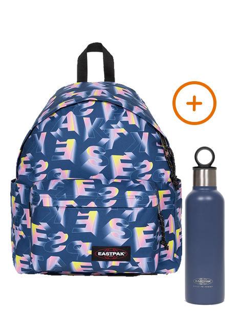 EASTPAK PADDED DAY PAK'R + SIPPER 14-Zoll-Laptop-Rucksack + Thermowasserflasche Blocktyp Marine - Rucksäcke für Schule &amp; Freizeit