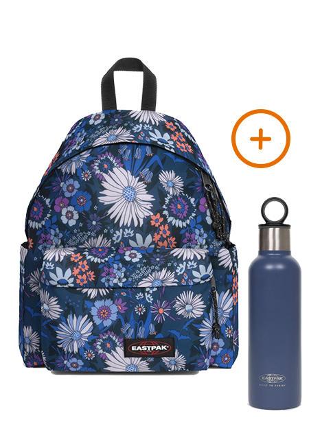 EASTPAK PADDED DAY PAK'R + SIPPER 14-Zoll-Laptop-Rucksack + Thermowasserflasche Popflower schwarz - Rucksäcke für Schule &amp; Freizeit