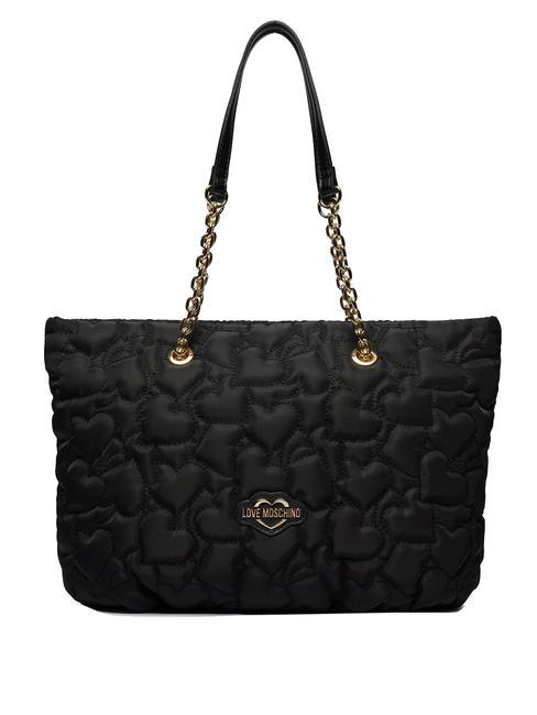 LOVE MOSCHINO QUILTED HEART Einkaufstasche Schwarz - Damentaschen