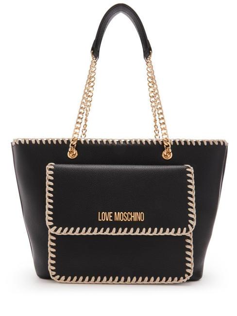 LOVE MOSCHINO HANDSTITCH Schulter-Einkaufstasche Schwarz - Damentaschen