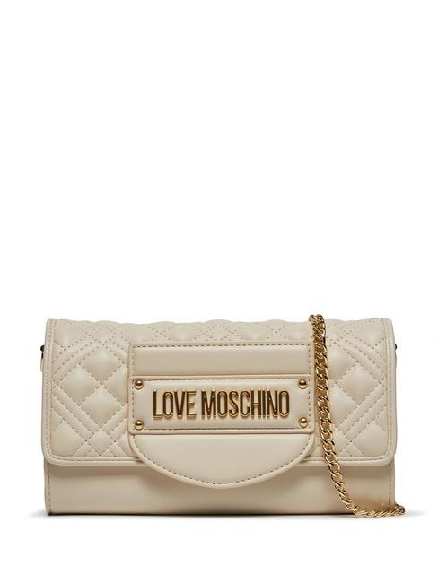 LOVE MOSCHINO QUILTED TAB Mini-Umhängetasche Elfenbein - Damentaschen