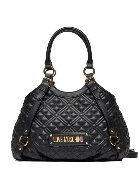 LOVE MOSCHINO QUILTED Gold Handtasche, mit Schultergurt Schwarz - Damentaschen