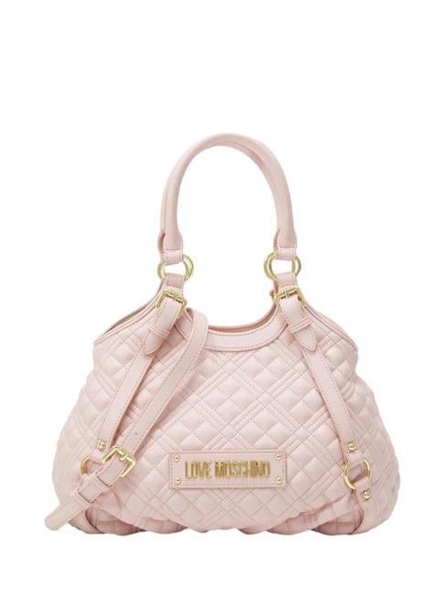 LOVE MOSCHINO QUILTED Gold Handtasche, mit Schultergurt Gesichtspuder - Damentaschen