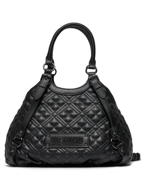 LOVE MOSCHINO QUILTED Gold Handtasche, mit Schultergurt Schwarz - Damentaschen