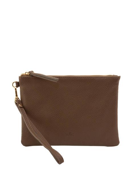 LESAC ROBERTA Dollar-Clutch aus Leder Taupe - Damentaschen