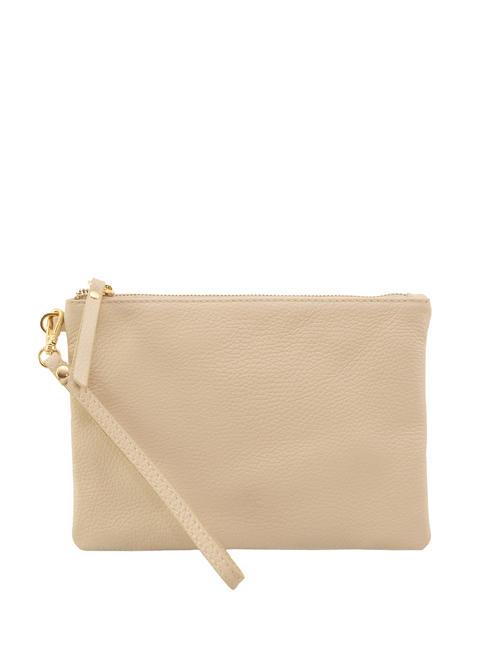 LESAC ROBERTA Dollar-Clutch aus Leder Milch - Damentaschen