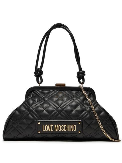 LOVE MOSCHINO QUILTED Chain Umhängetasche, mit Schultergurt Schwarz - Damentaschen