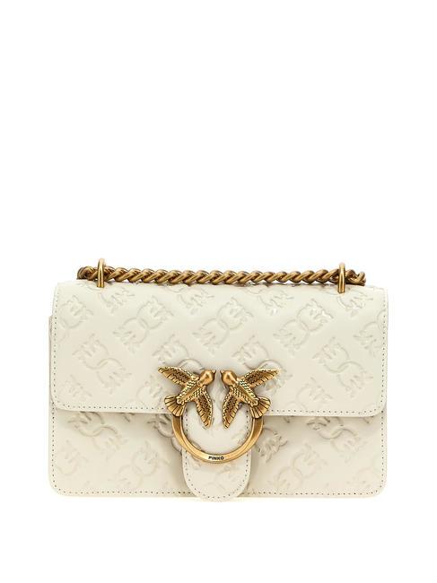 PINKO LOVE ONE MINI Schulter-/Crossbody-Minitasche Seide weiß-antikgold - Damentaschen