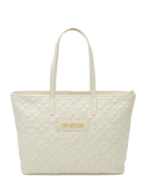 LOVE MOSCHINO QUILTED Gesteppte Einkaufstasche Elfenbein - Damentaschen