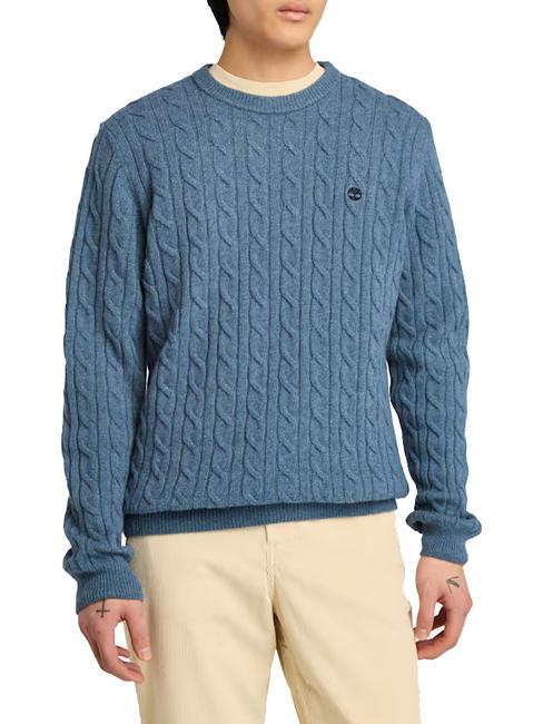 TIMBERLAND P-B LAMBWOOL Pullover mit Rundhalsausschnitt aus Wollmischung Folkstone-Grauheide - Herrenpullover