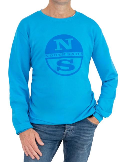 NORTH SAILS N|S LOGO Sweatshirt aus Baumwolle mit Rundhalsausschnitt Türkis - Sweatshirts Herren