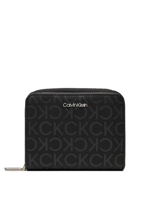 CALVIN KLEIN MUST  Kleine Geldbörse schwarzes Monogramm pu - Brieftaschen Damen