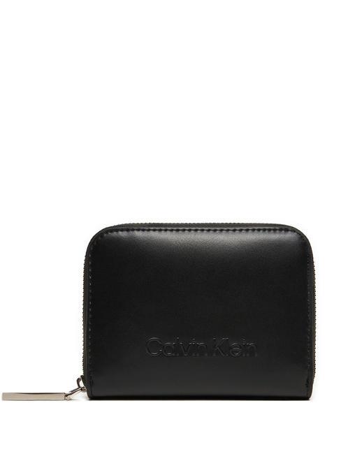 CALVIN KLEIN EMBOSSED CALVIN  Portemonnaie mit umlaufendem Reißverschluss ck schwarz - Brieftaschen Damen