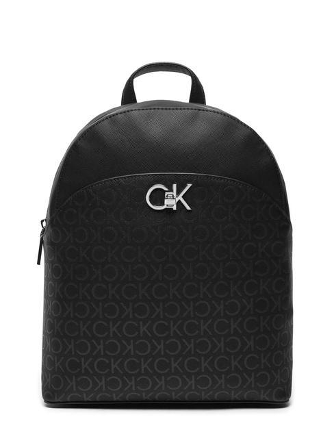 CALVIN KLEIN RE-LOCK  Damenrucksack schwarzes Monogramm pu - Damentaschen