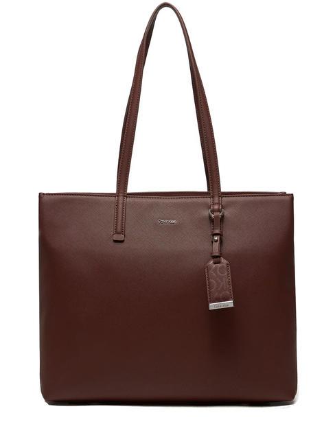 CALVIN KLEIN MUST Schulter-Shopper Schokoladenlabor-Monogramm pu - Damentaschen