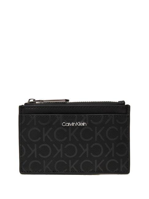 CALVIN KLEIN MUST  Flache Geldbörse schwarzes Monogramm pu - Brieftaschen Damen