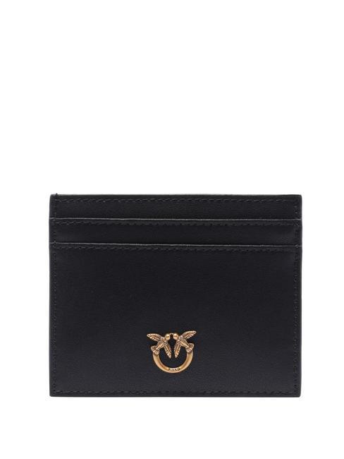 PINKO SIMPLY Kartenhalter aus Leder schwarz-antikgold - Brieftaschen Damen