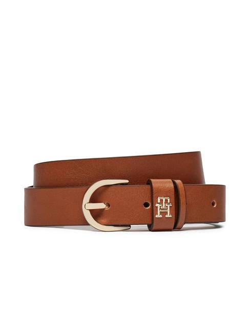 TOMMY HILFIGER ESSENTIAL EFFORTLESS Verkürzbarer Ledergürtel Cognac - Gürtel