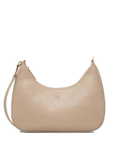 TOMMY HILFIGER REFINED Schulter-Hobo-Tasche Beige - Damentaschen