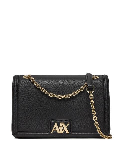 ARMANI EXCHANGE A|X METALLIC LOGO Mittelgroße Umhängetasche Schwarz Schwarz - Damentaschen