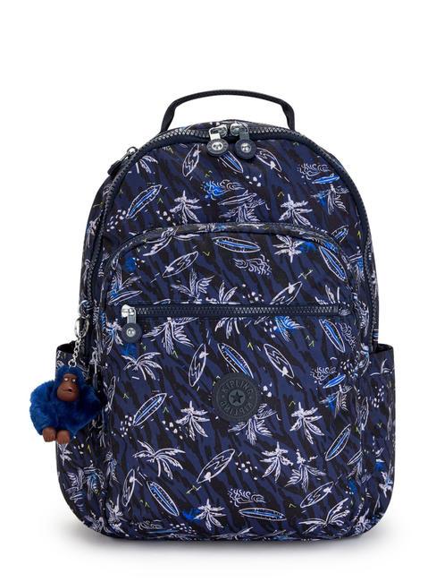 KIPLING SEOUL KIDS 15 "Laptop-Rucksack Surf-Meer-Druck - Rucksäcke für Schule &amp; Freizeit